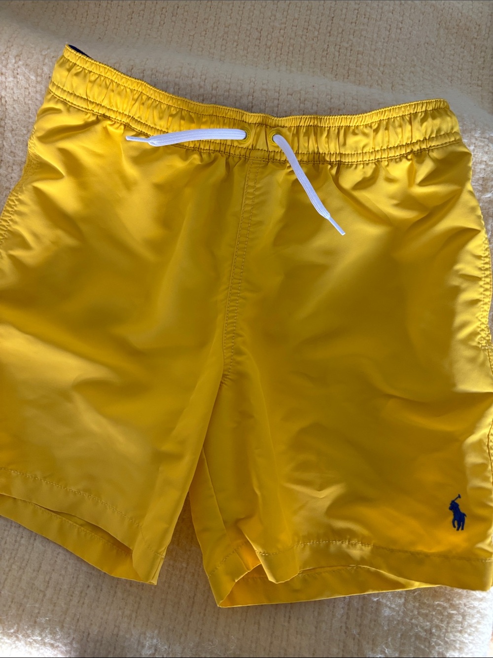 Polo by Ralph Lauren Bright Yellow Swim Trunks with Navy Polo Pony